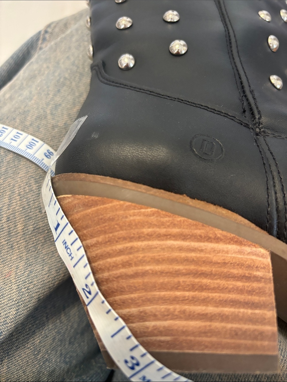 Dingo Black Studded tall Leather Boots - Picture 10 of 11
